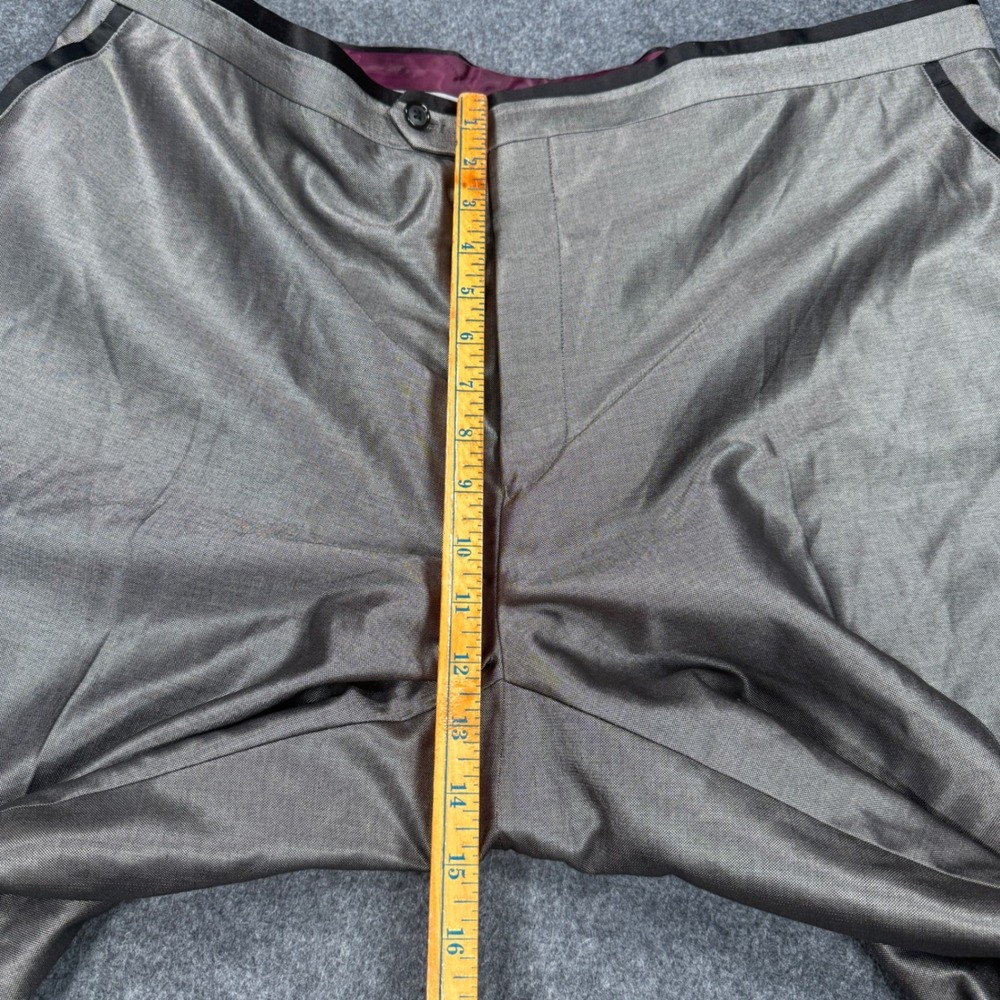 Sean John Metallic Silver Sharkskin 2-Button Suit Blazer Pants Macy's 48 L 42x32 - Picture 13 of 16